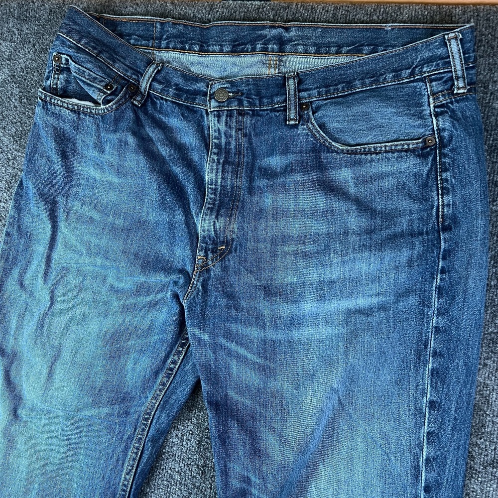 Levi's 514 Jeans Mens 40x29 Blue Denim Cotton‎ Mid Rise Medium Wash Straight Fit